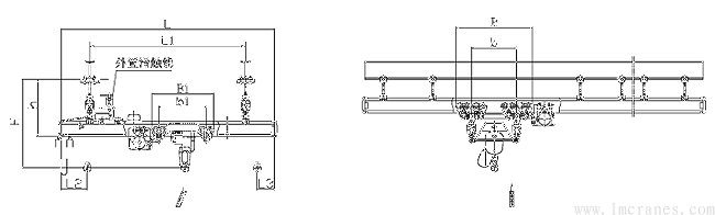 KBK-LS柔性雙梁懸掛起重機外形尺寸技術參數(shù)